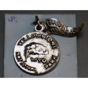 Sterling Yellowstone Buffalo Charm Vintage NOS on Card